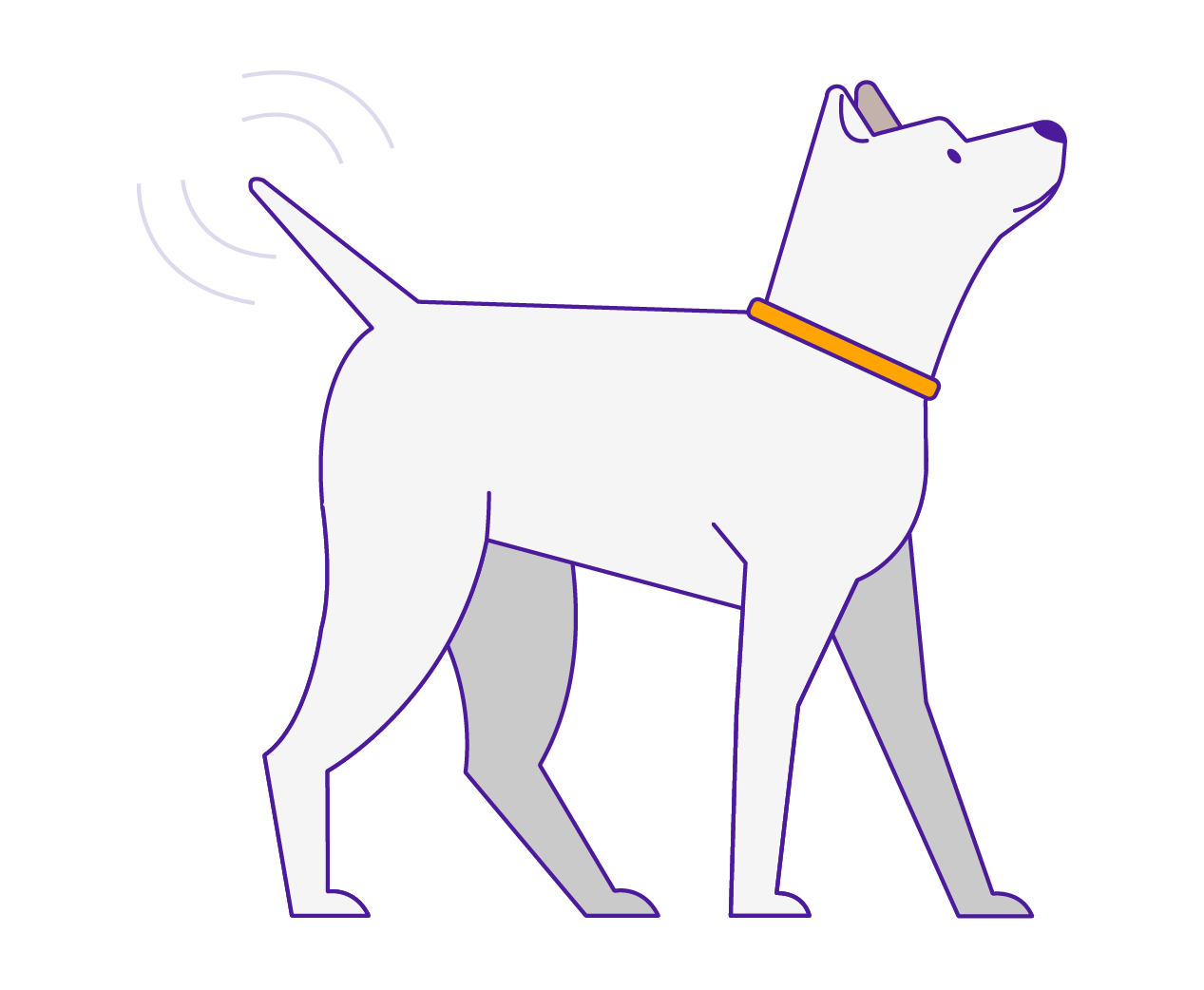 dog cartoon wagging tail